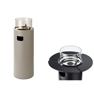 Enders Nova LED Feuerstelle, Taupe/Gold + 3er Set Tischablage, Schwarz im Sale